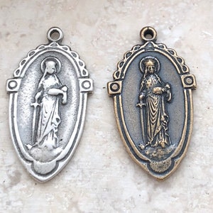 St. Dymphna Medal - Patron of Depression, Mental Affliction - Bronze or Sterling Silver - Reproduction Medal - Cast in USA (CD-331)