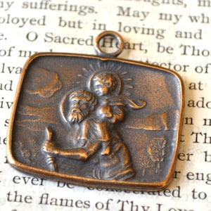 St. Christopher, Guide Me MEDAL - Bronze or Sterling Silver - Religious Medal - Catholic Saint Medal -  Vintage Replica  (SM43-674)