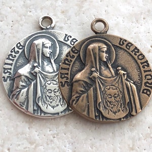 St Veronica Medal - St Veronica's Veil - Face of Christ - Bronze or Silver - Religious Medal - Saint Medal - Catholic - Caritas Dei