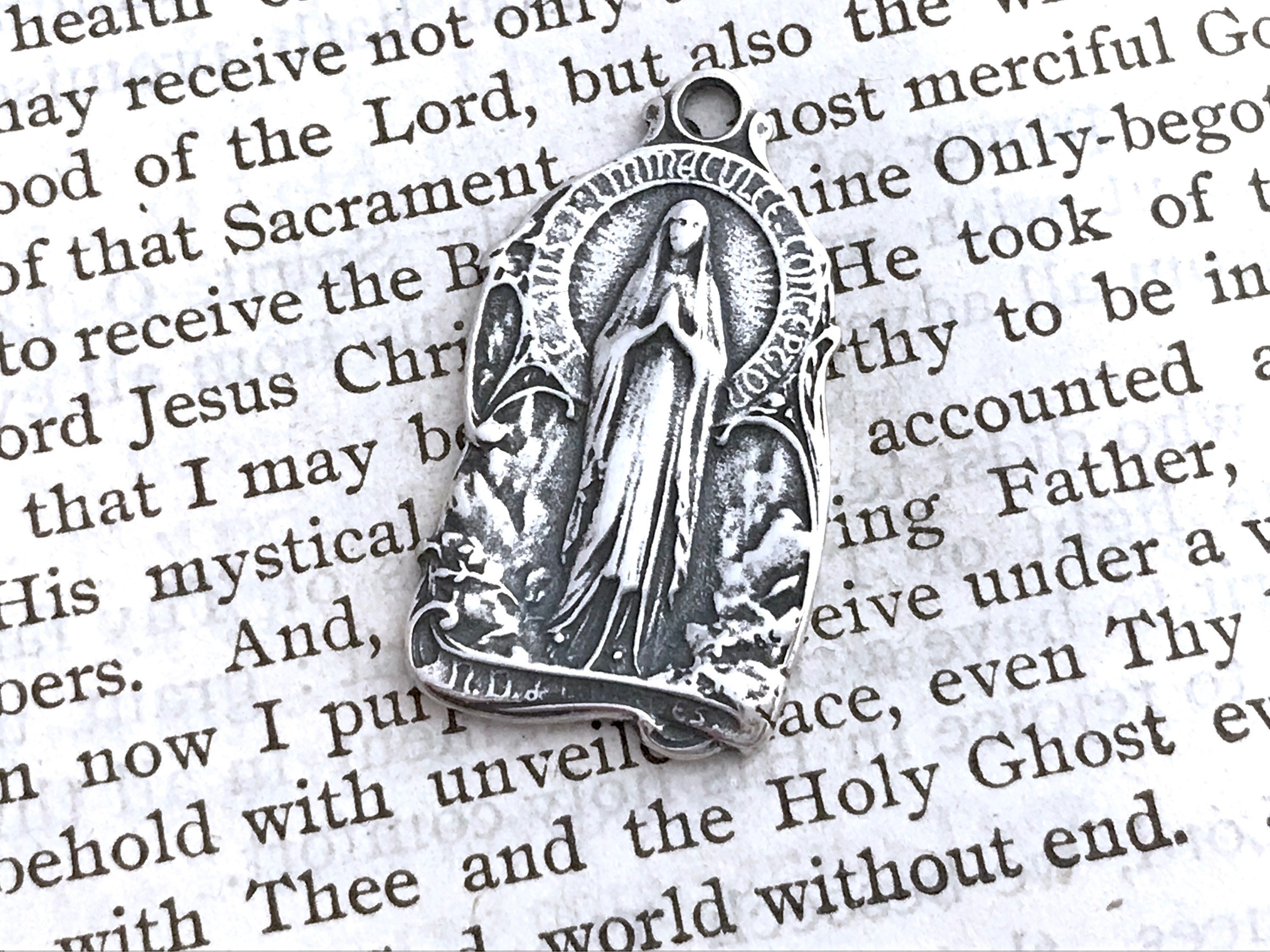 Our Lady of Lourdes Medal - St. Bernadette Religious Medal - Lourdes ...