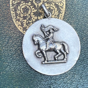 Sterling silver little charm religious medal charm pendant Sainte Jeanne d'Arc ref 3775 St Joan of Arc St Jane of Arc