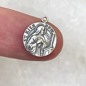 Small St. Rita of Cascia MEDAL - Bronze or Sterling Silver - St. Rita Medal - 1/2&quot; - Reproduction - Made in USA
