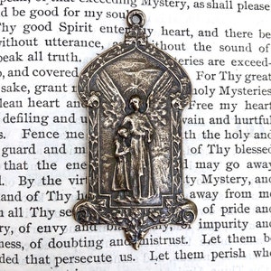 Extra Large Guardian Angel Medal - Bronze or Sterling Silver - Baptism Medal - Reproduction - Made in the USA
