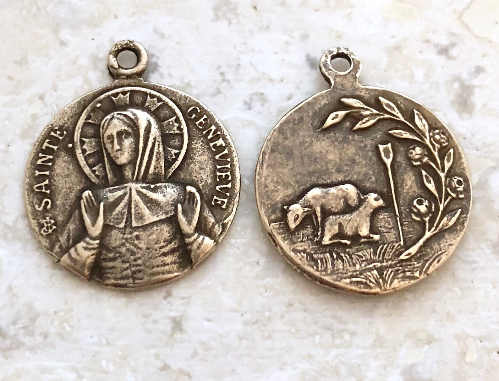 St. Genevieve Medal - Patron Saint of Paris - Bronze or Sterling Silver ...