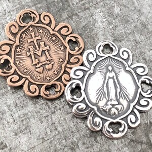 Miraculous Medal - 7/8&quot; - Bronze or Sterling - Miraculous Medal - Bronze Miraculous Medal - Mary Medal - Reproduction Medal - Made in USA