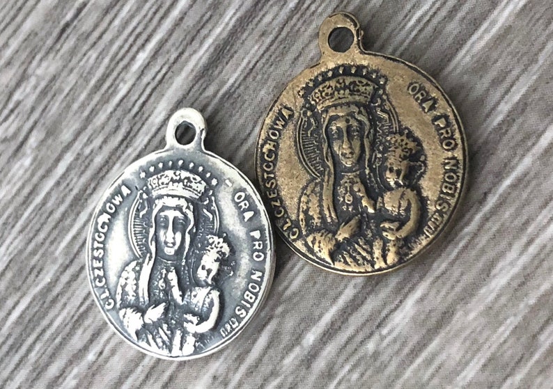 St. John Paul II Medal Our Lady of Czestochowa Bronze or | Etsy