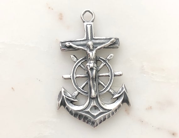 Anchor and Rope Charm Sterling Silver, Made in the USA Anchor and Rope Charm Sterling Silver, Made in the USA
