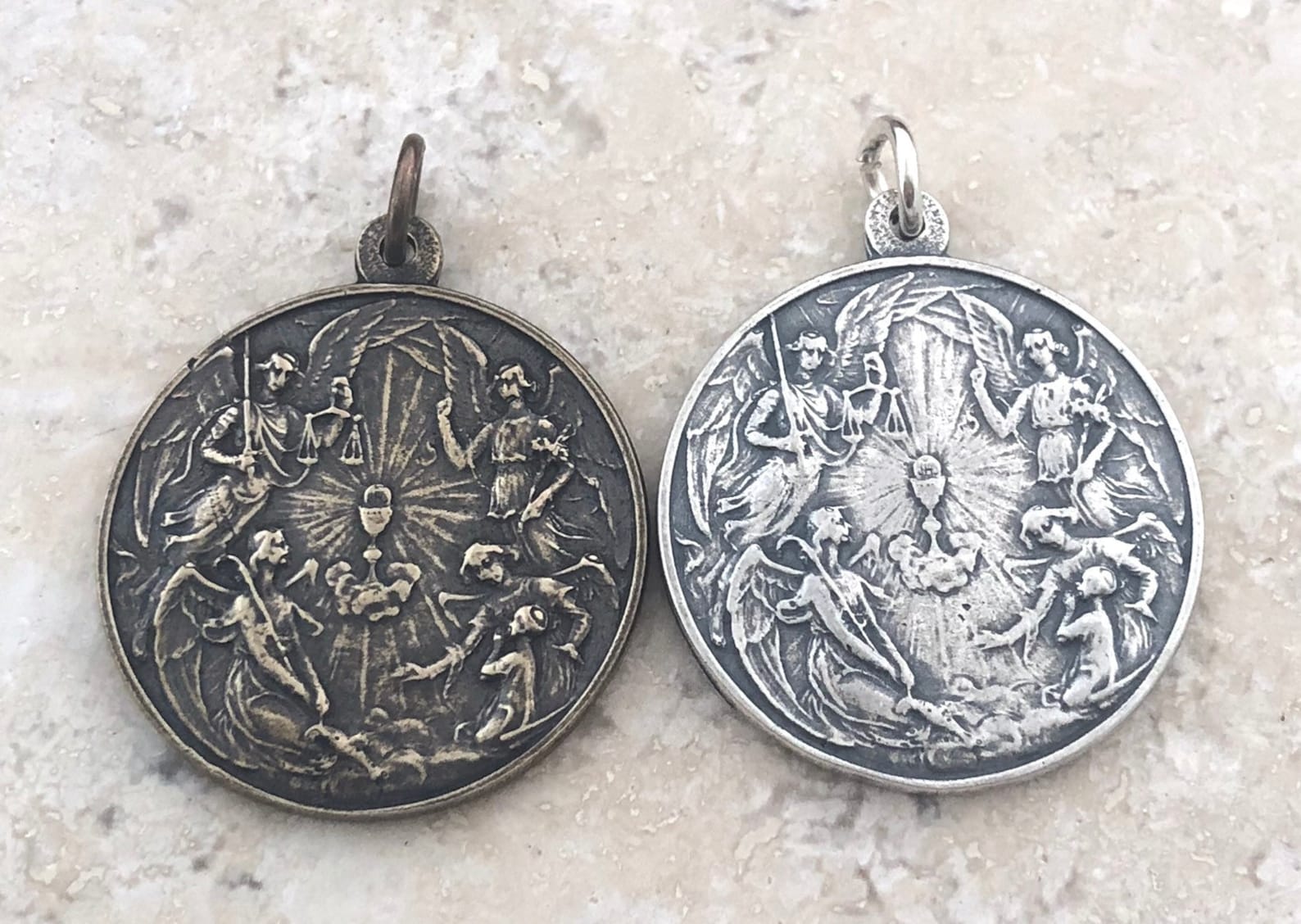 Archangels and Guardian Angel Medal Bronze or Sterling Etsy