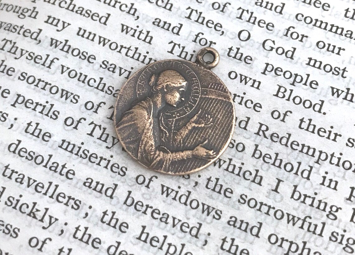 St. Cecilia Medal - Patron of Music - 7/8" - Bronze or Sterling Silver ...