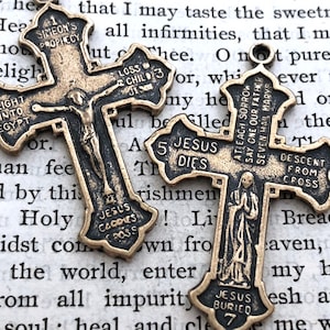 Seven Sorrows of Mary Crucifix - Seven Sorrows Crucifix - Chaplet Crucifix - Rosary Crucifix - Bronze or Sterling Silver