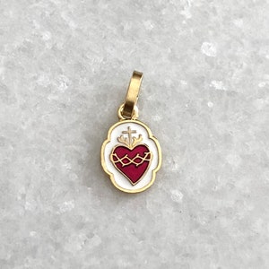 Sacred Heart of Jesus Medal - Limited Stock! - French Enamel Medal - Gold - Brass - French Medal - Enamel - Holy Heart - Sacred Heart