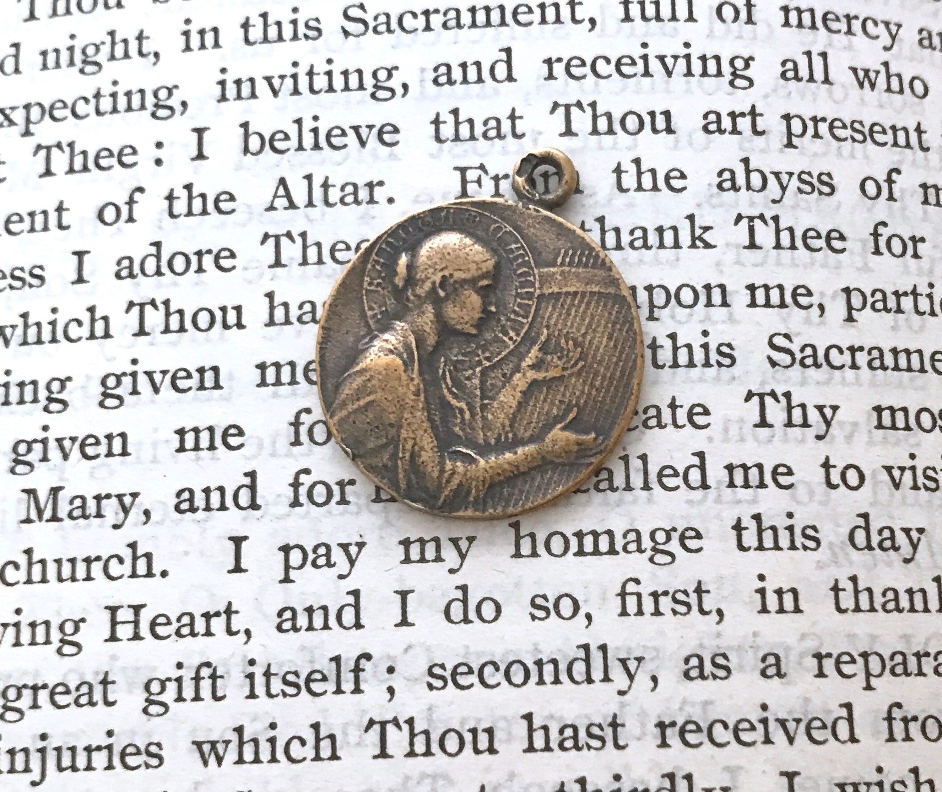 St. Cecilia Medal - Patron of Music - 7/8" - Bronze or Sterling Silver ...