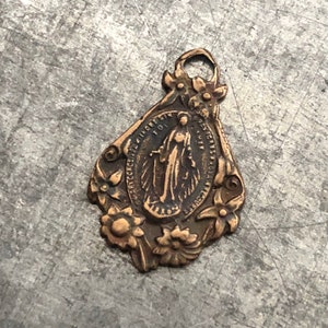 Miraculous Medal - 7/8&quot; - Bronze or Sterling - Miraculous Medal - Bronze Miraculous Medal - Reproduction Medal - Made in USA (M-1485)
