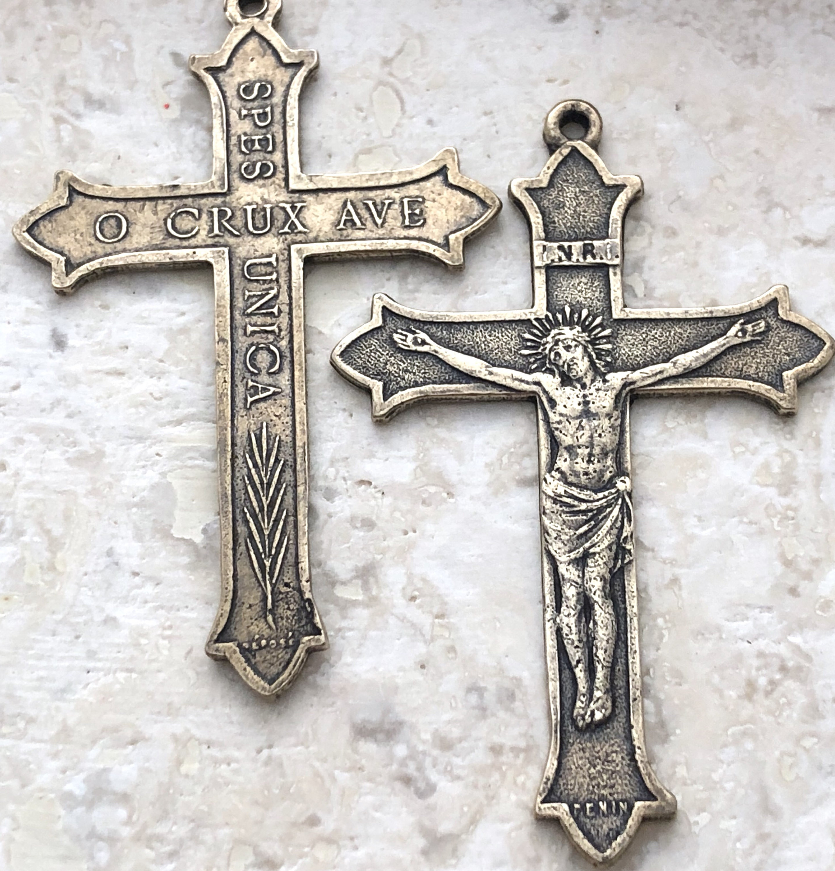Crucifix - O Crux Ave Spes Unica - Bronze or Sterling Silver