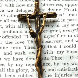 El Greco Crucifix -  2 5/8&quot;- Bronze or Sterling Silver - Bronze Rosary Parts - Bronze Crucifix - Reproduction - Made in the USA