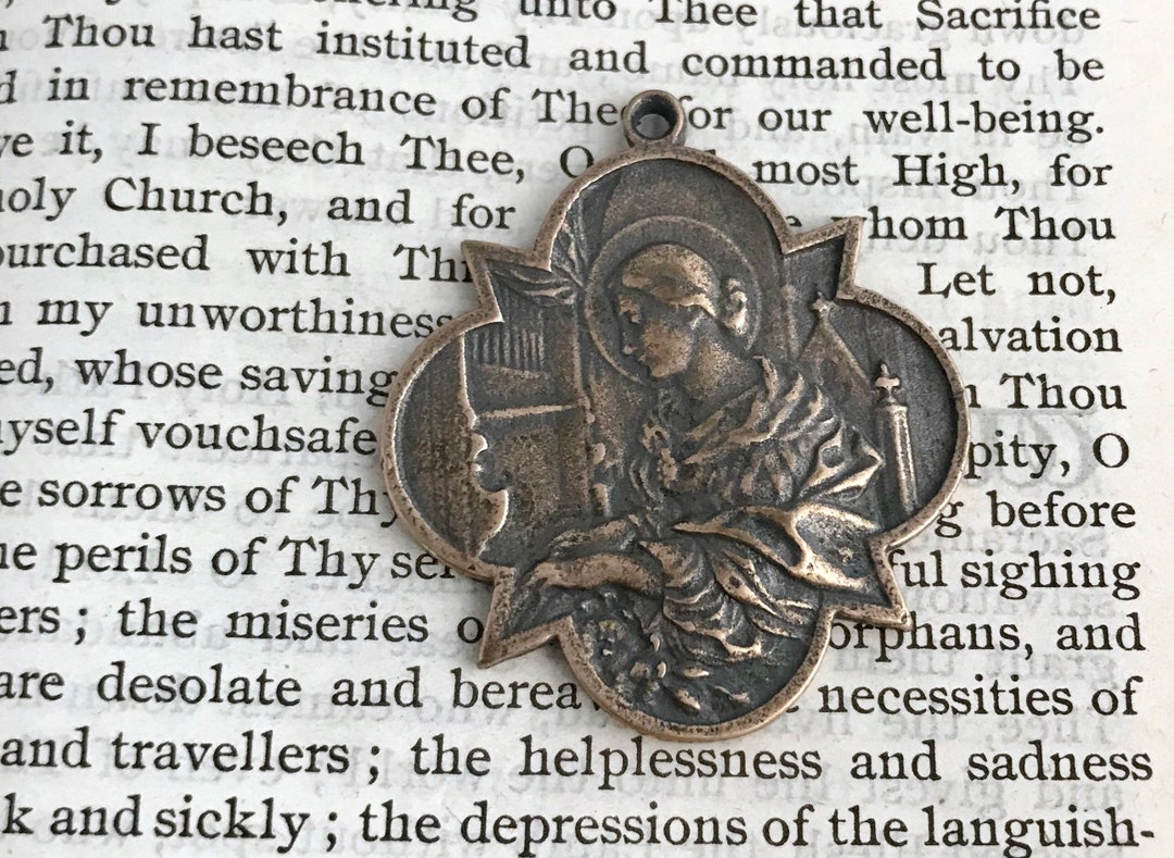 St. Cecilia Medal Large 1 1/2 Bronze or Sterling Silver Patron of Music ...