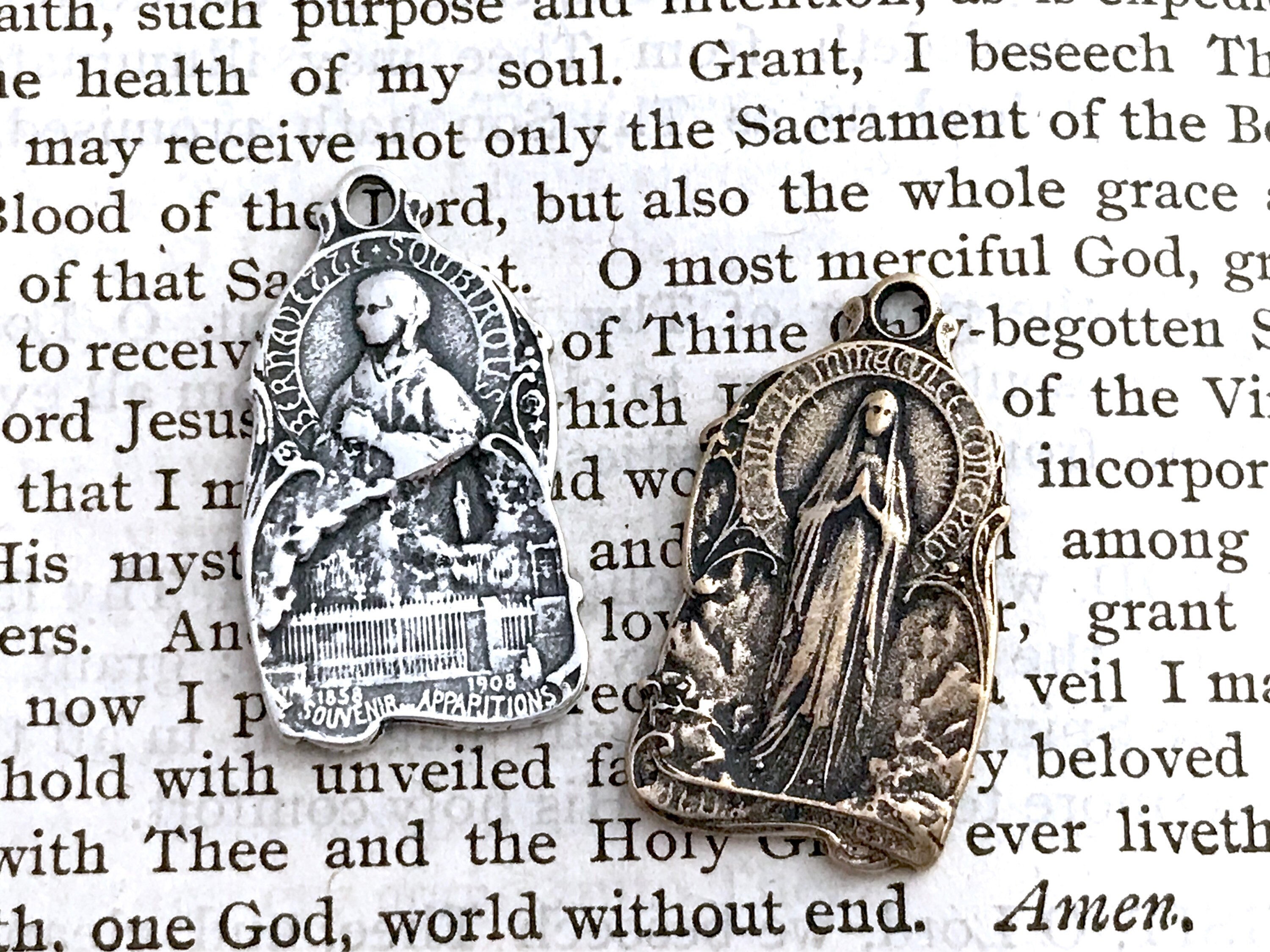 Our Lady of Lourdes Medal - St. Bernadette Religious Medal - Lourdes ...