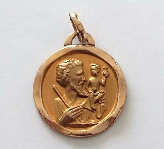 St Christopher Medal Gold Plated - Saint Medal - … - image 1