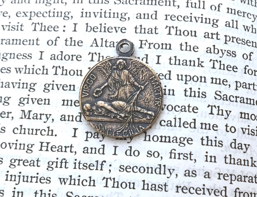 St. Cecilia Medal - Patron of Music - Bronze or Sterling Silver - Saint ...