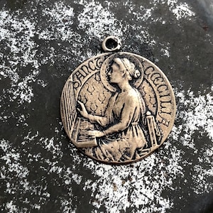 St. Cecilia Medal - Patron of Music - 3/4" - Bronze or Sterling Silver ...