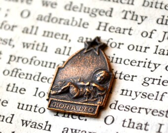 Vintage Bronze Medal by Christmas 1983 - Holy Family - Birth of