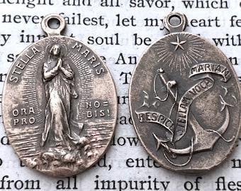 Stella Maris Medal - Star of the Sea Medal - Bronze - 23mm - Virgin Mary Medal - Religious Medal - Catholic Medal - Made in the USA (M-790)