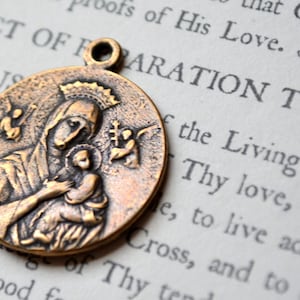 Our Lady of Perpetual Help - Christ Our Hope - Catholic Medal - Two Way Medal - Bronze or Sterling Silver - Reproduction - Made in USA