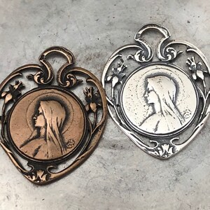 Religious Medal - Virgin Mary - Our Lady of Lourdes - Bronze or ...