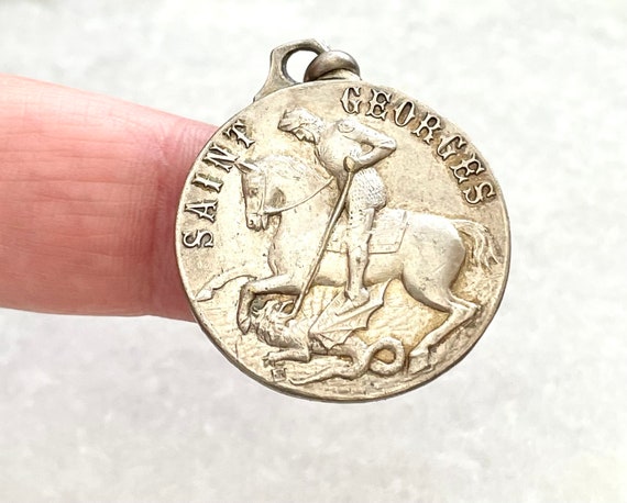 Large St George Medal - St George - Old Medal - R… - image 1