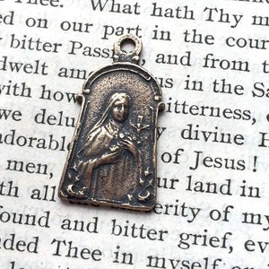 St. Therese of Lisieux -St. Therese of the Child Jesus - The Little Flower - Bronze or Sterling Silver Medal - Vintage Replica  (M-592)