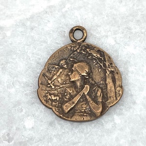 St. Joan of Arc - At the Stake - Religious Medal - Catholic Medal - Bronze or Sterling Silver (SF13-1069)