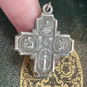 Large Multi-Way Medal - Our Lady - Sacred Heart - St Christopher - St Joseph - Miraculous Medal - Real Antique Medal - Religious Medal