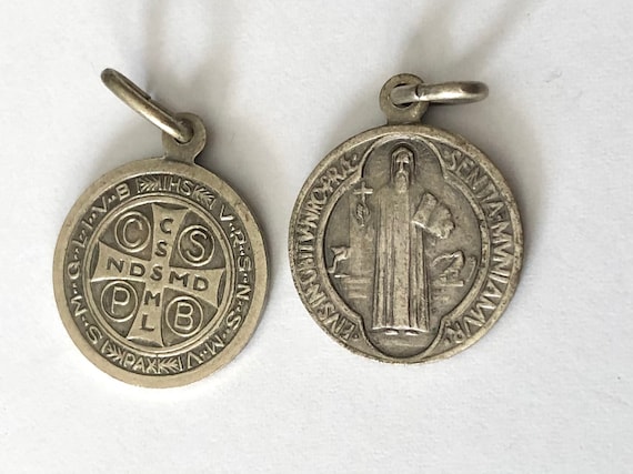 Two old St. Benedict Medal - St Bendict Cross - S… - image 1