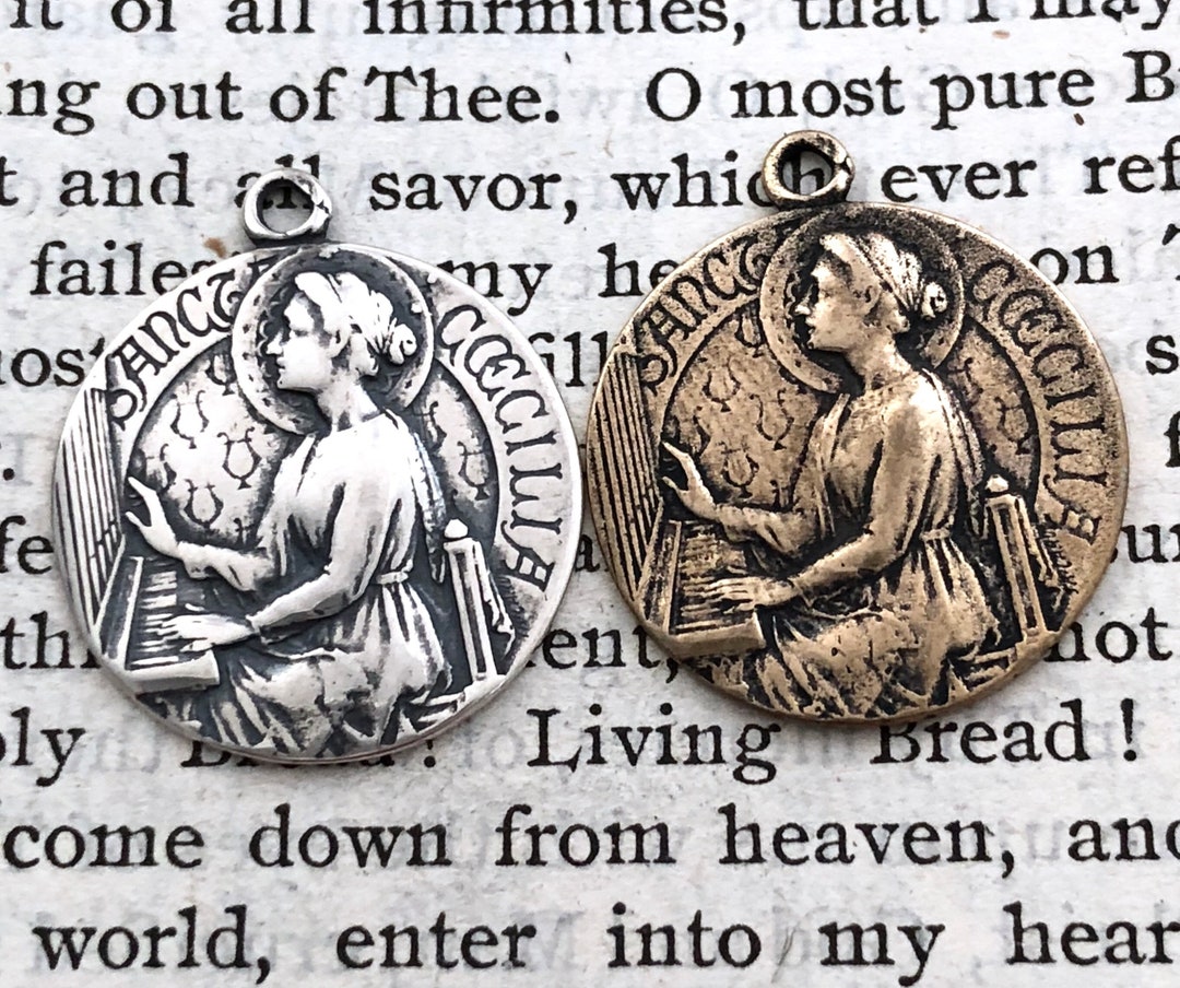 St. Cecilia Medal - Patron of Music - 3/4" - Bronze or Sterling Silver ...