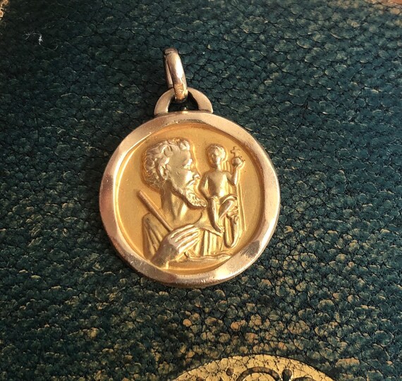St Christopher Medal Gold Plated - Saint Medal - … - image 3