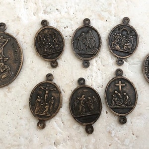 Spanish Seven Sorrows of Mary - With MEDAL - Chaplet Set - Seven Sorrows of Mary Chaplet - Bronze or Sterling Silver - CENTER not included