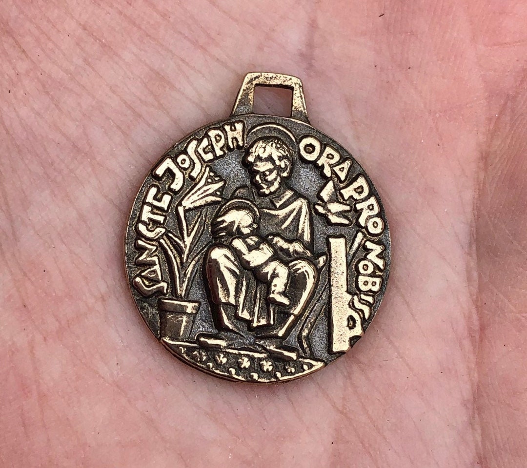 St. Joseph Medal - Sterling Silver or Bronze - Vintage
