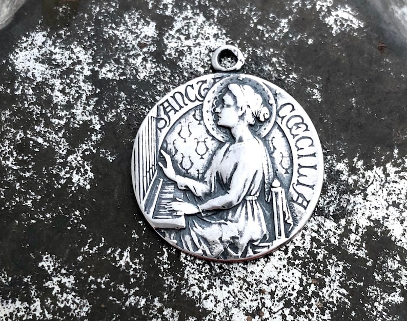 St. Cecilia Medal - Patron of Music - 3/4" - Bronze or Sterling Silver ...