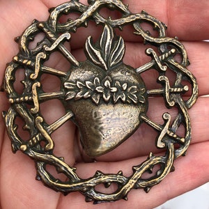 Extra Large Seven Sorrows of Mary Medal - Wall  Medal - Bronze - Devotional Medal
