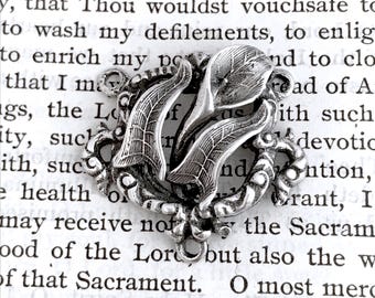 Lily Three Way Connector - Lily Rosary Center - Bronze or Sterling Silver Rosary Parts (R-767)