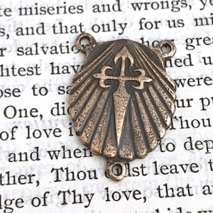 St. James Rosary Center - 7/8" - Bronze or Sterling Silver - Shell Rosary Center - Pilgrimage Rosary Center - Vintage Replica (R-598)