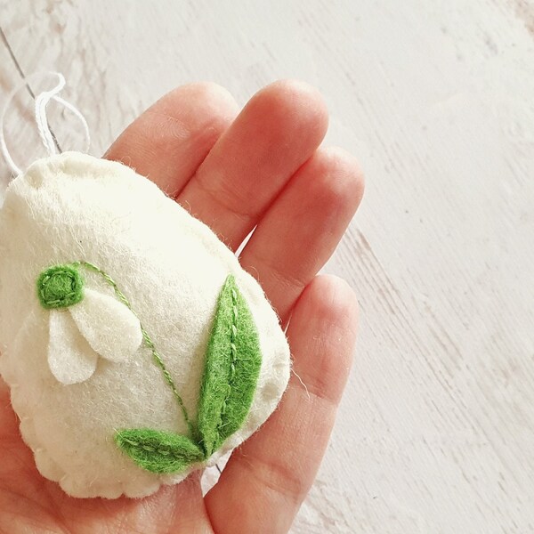 Ornement de Pâques perce-neige, décoration d’oeuf de Pâques, ornements de printemps