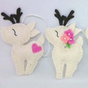 Felt deer ornament woodland hanging animals from wool Christmas creatures home decor nursery decoration for baby room image 6