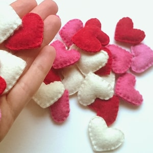 Minihartjes, vilten feestartikelen, kleine vilten hartjesconfetti