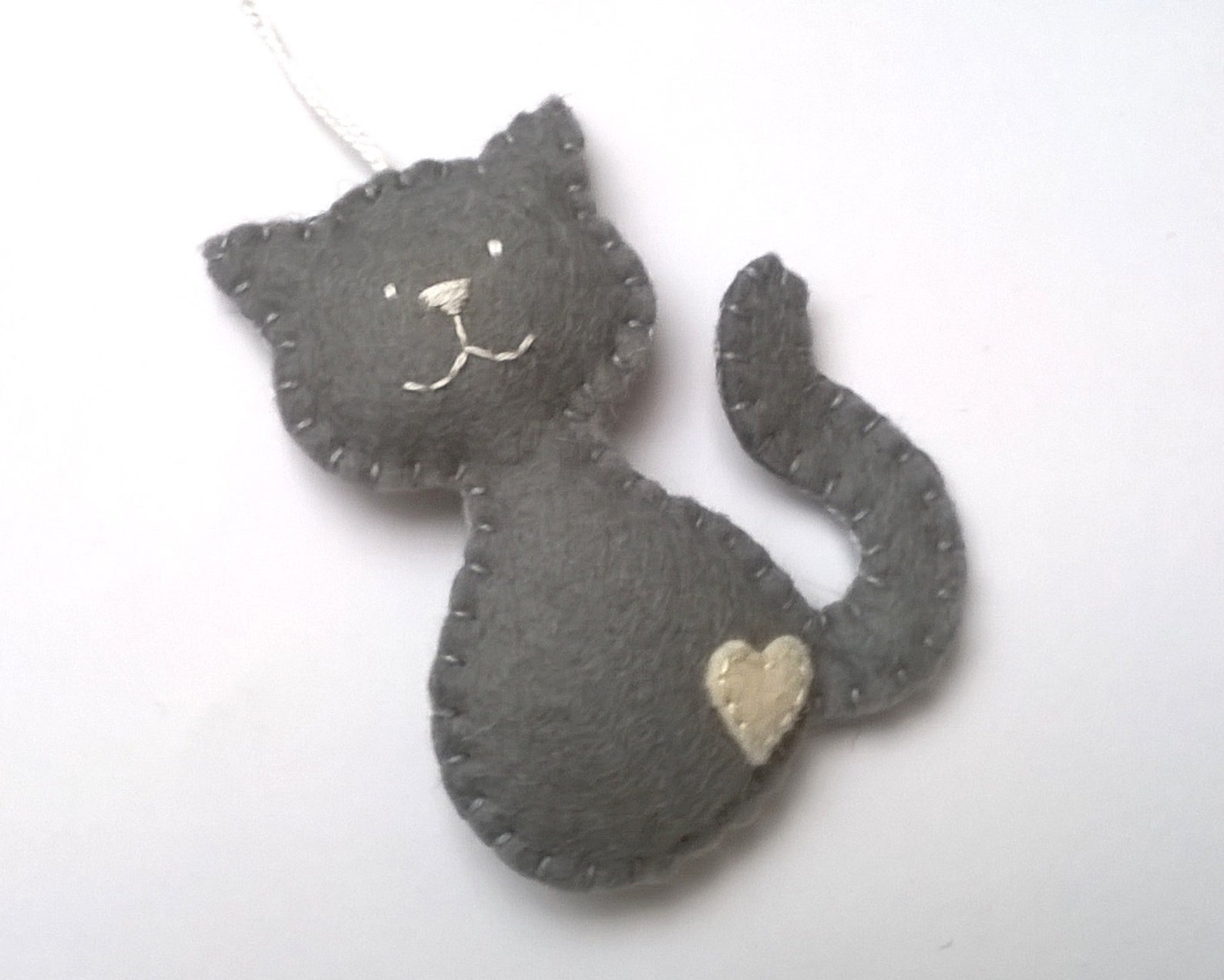 Felt Cat Ornament Black Cat Smiling Kitty Cat Memorable Etsy Canada