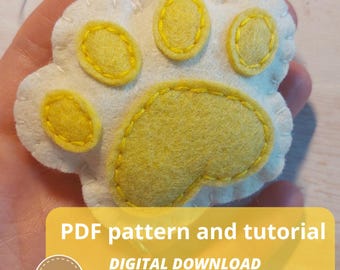 PATRÓN PDF - Adorno de huella de fieltro, descarga digital, decoración conmemorativa para perros