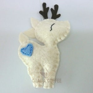 Felt deer ornament woodland hanging animals from wool Christmas creatures home decor nursery decoration for baby room image 4