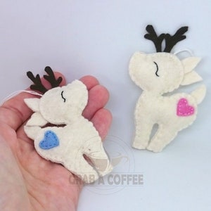 Felt deer ornament woodland hanging animals from wool Christmas creatures home decor nursery decoration for baby room image 9