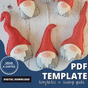 Felt gnome ornament PATTERN - PDF download - Christmas elf nordic decoration - scandinavian