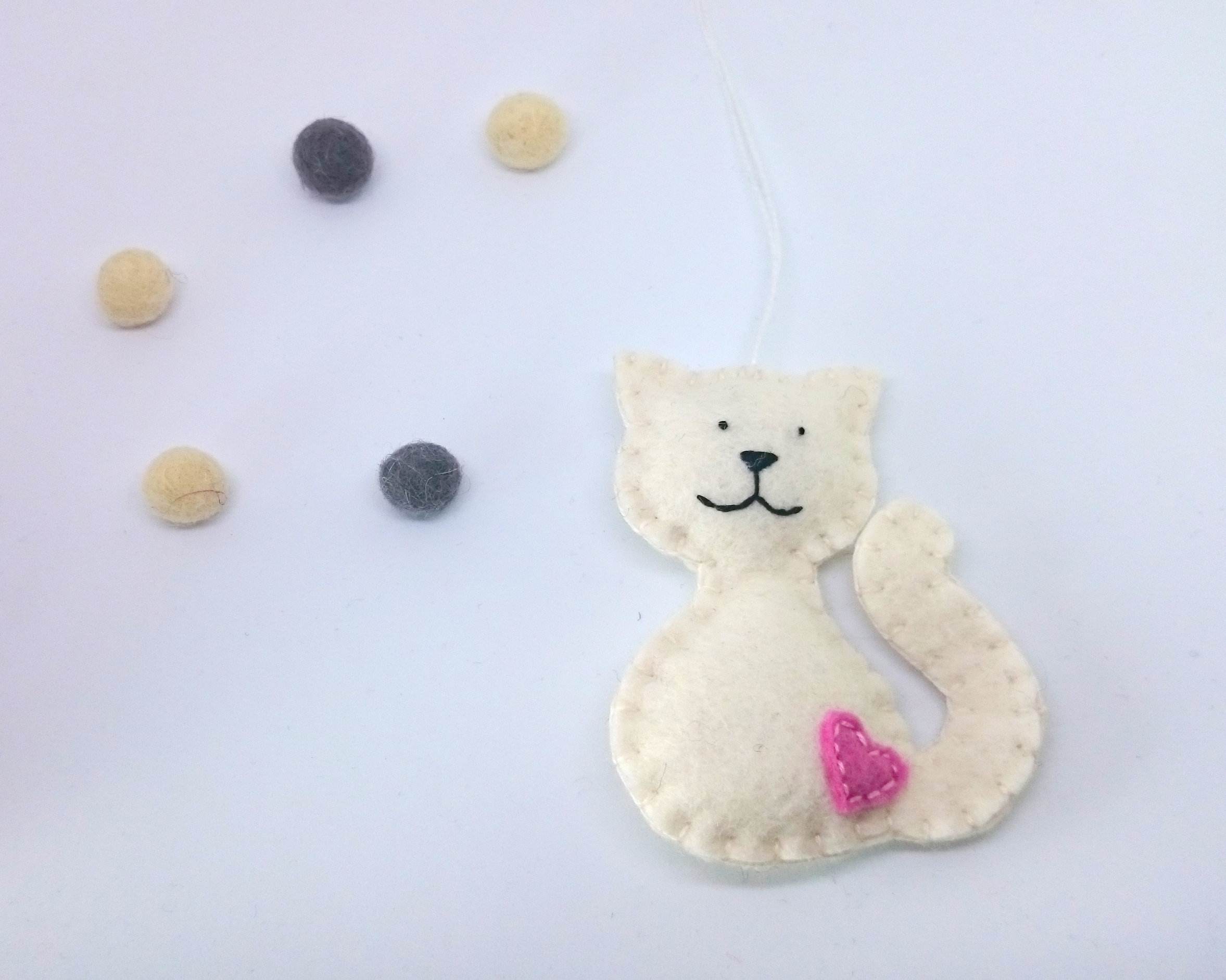 Felt Cat Ornament Black Cat Smiling Kitty Cat Memorable Etsy Canada